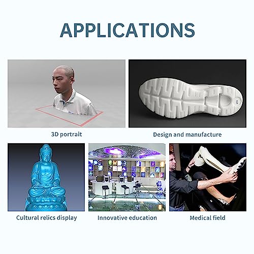 Tomshin Scanner 3D portátil para impressão 3D Suporte para digitalização de corpo e cabelo até 10 fp