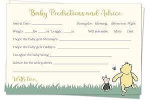 Winnie the Pooh Baby Shower Predictions, Wishes & Advice Cards
