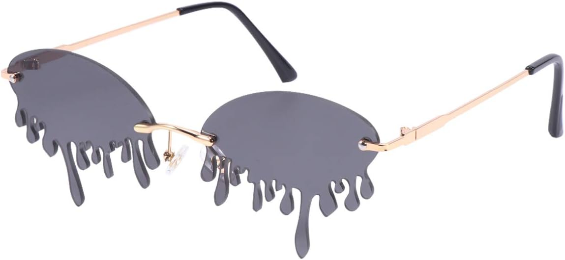 VALICLUDFashion Sunglasses Rimless Teardrop Shaped Sunglasses Tear Dripping Sunglasses for Women