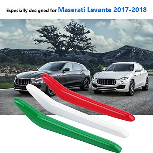 Image of Car Front Grill Strips Trim Grille Inserts Car Glossy Front Grill Strips Trim Replacement for 2017-2018 3 Pcs Grille Inserts 3D Decoration