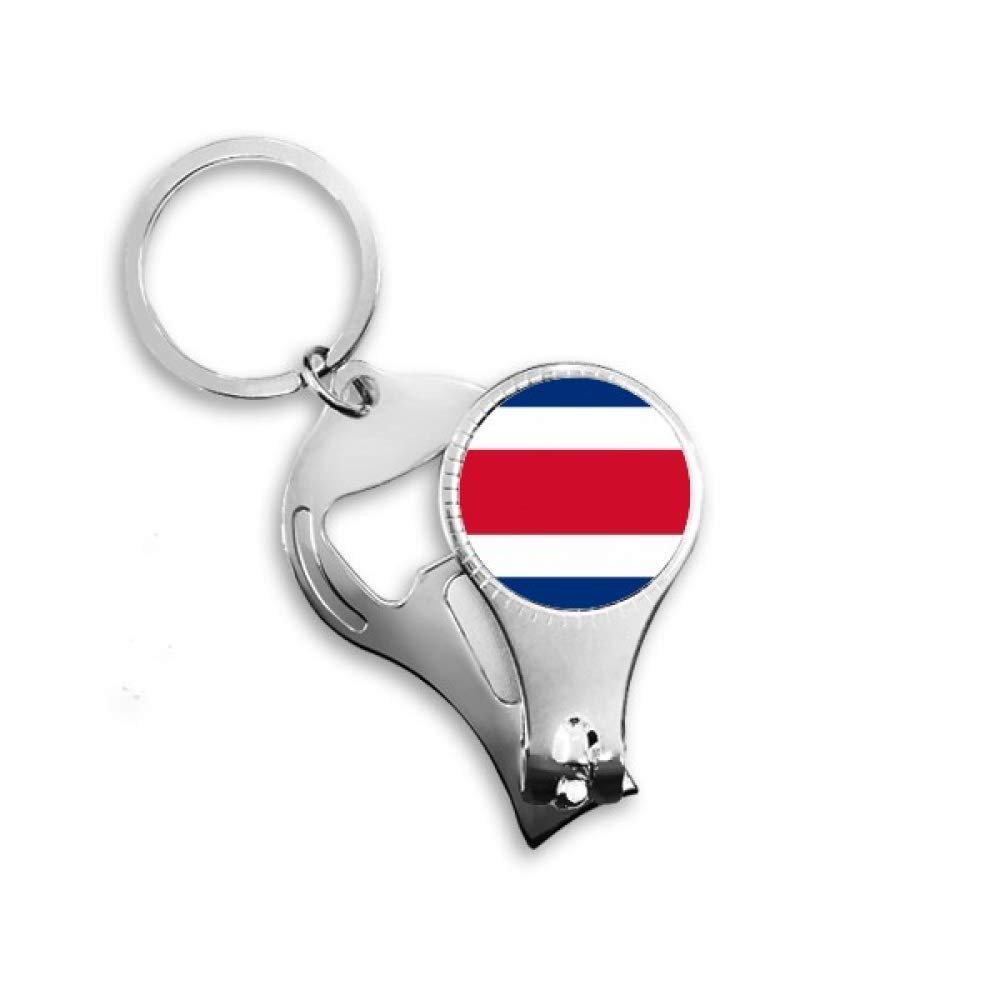 Costa Rica National Flag North America Country Nail Nipper Ring Key Chain Bottle Opener Clipper