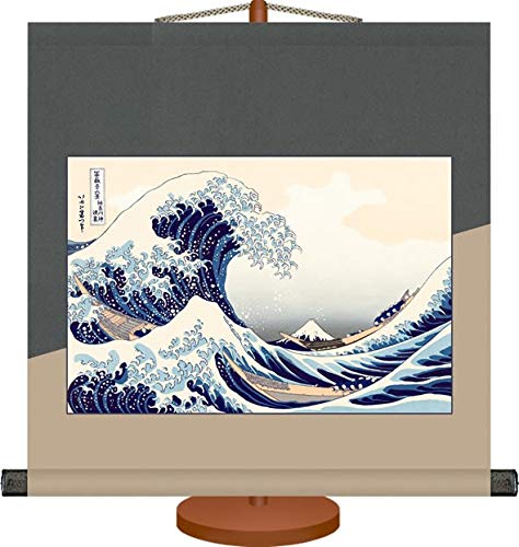 Amazon.co.jp: ミニ掛け軸-神奈川沖浪裏(富嶽三十六景)/葛飾 北斎[専用