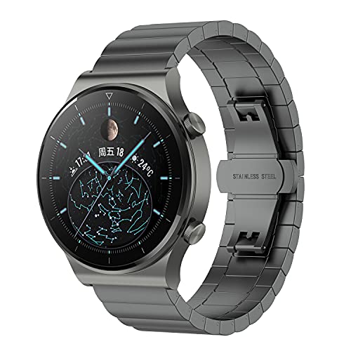XINBOOBA 22mm Metal Acero Inoxidable Sport Correa de Reloj Replacement Correa para Huawei Watch GT3 46mm,GT Runner smartwatch Cover
