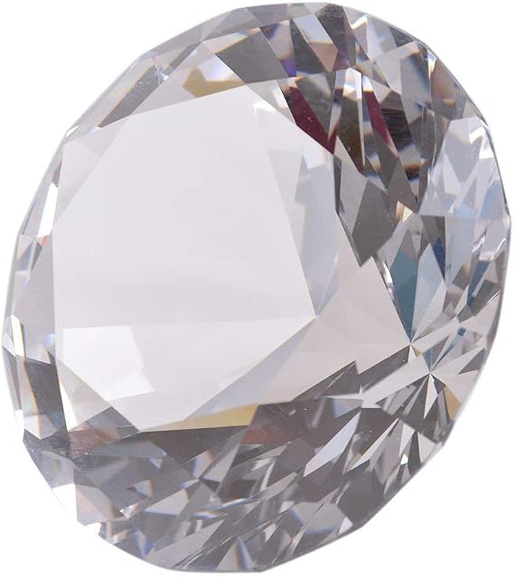 LONGWIN 100mm(3.9") W Crystal Diamond Paperweight Ornament Home Venue Decorations Solid Clear