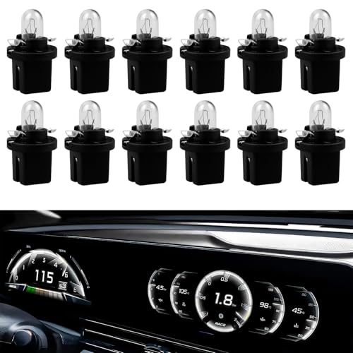 Bombillas T5 B8.5D de Panel, 12 Pcs DC 12 V y 2 W Bombillas LED para Tablero de Instrumentos de Automóvil, Luces de Pantalla de Control Central, para Tablero Interior de Automóvil