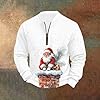 Christmas Jumpers Men Christmas Santa Claus Printed Pullover Ugly Sweatshirts Xmas Graphic Novelty Jumper Oversized Sweatshirt Winter Half Zipper Long Sleeve Warm Sweater Holiday Festival Tops S-5XL #2