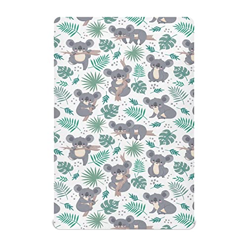 Image of SDMKA Cute Koala Crib Sheets for Boys Girls - Portable Microfiber Fitted Crib Sheet for Standard Crib and Toddler Mattress, Soft & Breathable, 28x52 Inch