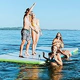 Driftsun Inflatable Floating Mat - Whip Pad Inflatable Floating Platform and Swim Dock, Dropstitch PVC Construction (12ft x 6.5ft)