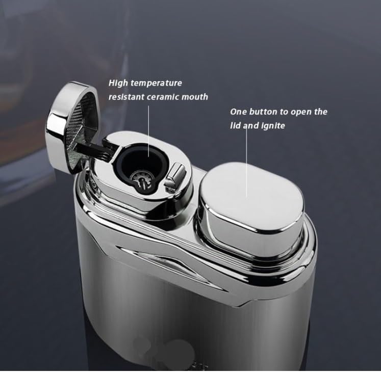 Briquet Coupe-vent Métallique – Flamme Réglable, Rechargeable, Pour Camping, Plein Air, Cadeau Homme