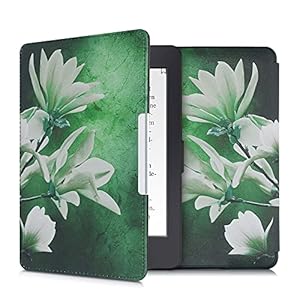 kwmobile hoes compatibel met Amazon Kindle Paperwhite – Case voor e-reader in wit / geel / groen – Magnolia