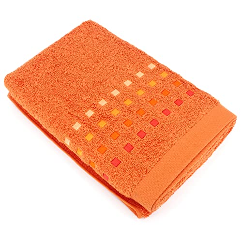 Linnea Drap de Douche 70x140 cm 100% Coton 550 g/m2 Pure Primavera Orange Butane