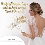 SOUL SHIFT 60PCs Fully Assembled Wedding Photo Booth Props - Prop Stand - Gold Signs - Elegant Wedding & Reception Party Supplies- Funny Wedding Props -Gold Foil Print – Bridal PhotoBooth - Image 4