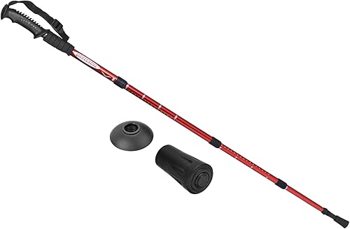 PATIKIL Bastones de trekking, bastón plegable telescópico plegable con cesta de barro de aleación de aluminio para senderismo al aire libre camping