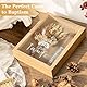 Taufe Geschenk, Kreative Geldgeschenk Taufe mit Trockenblumen Reagenzglas und Lichterkette, Geldgeschenke Geschenkbox Erinnerungsstück aus Holz für Mädchen und Jungen(Mit Licht)