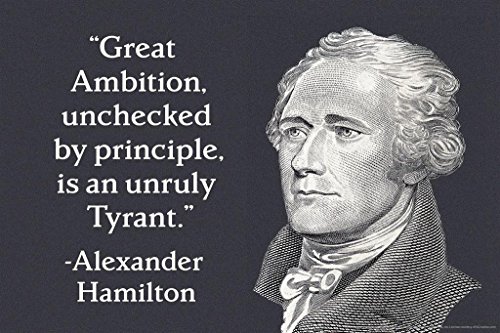 Laminated Great Ambition Alexander Hamilton Famous Motivational Inspirational Quote Poster