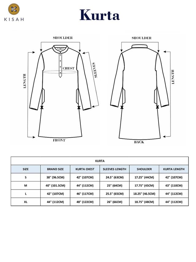 Kisah Mens Kurta, Cotton Blend Block Print Mandarin Collar Long Sleeves, Blue Ethnic Wear For Men, 38