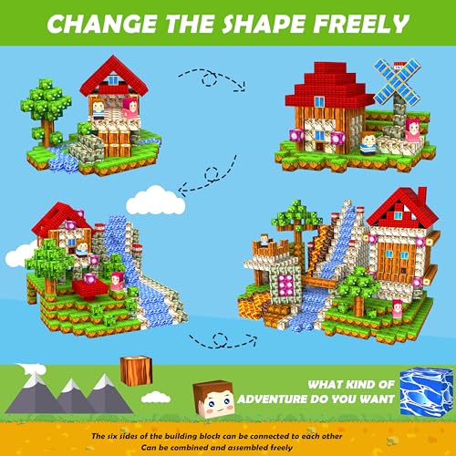 Image of GaHoo 220PCS Magnetic Blocks, Forest Magnetic Building Cubes for Kids
