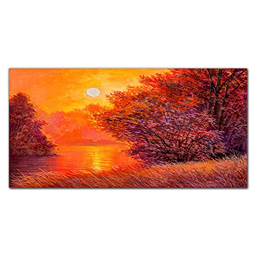 Photo sur verre forêt et soleil pour salon moderne 100x50