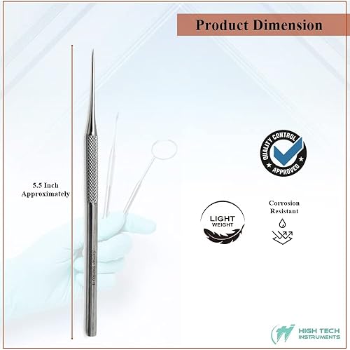 Miniatura 9 de Herramienta de cuidado dental Explorer 23 para eliminar la placa y el sarro en casa hecha de acero inoxidable con puntas de precisión diseño de