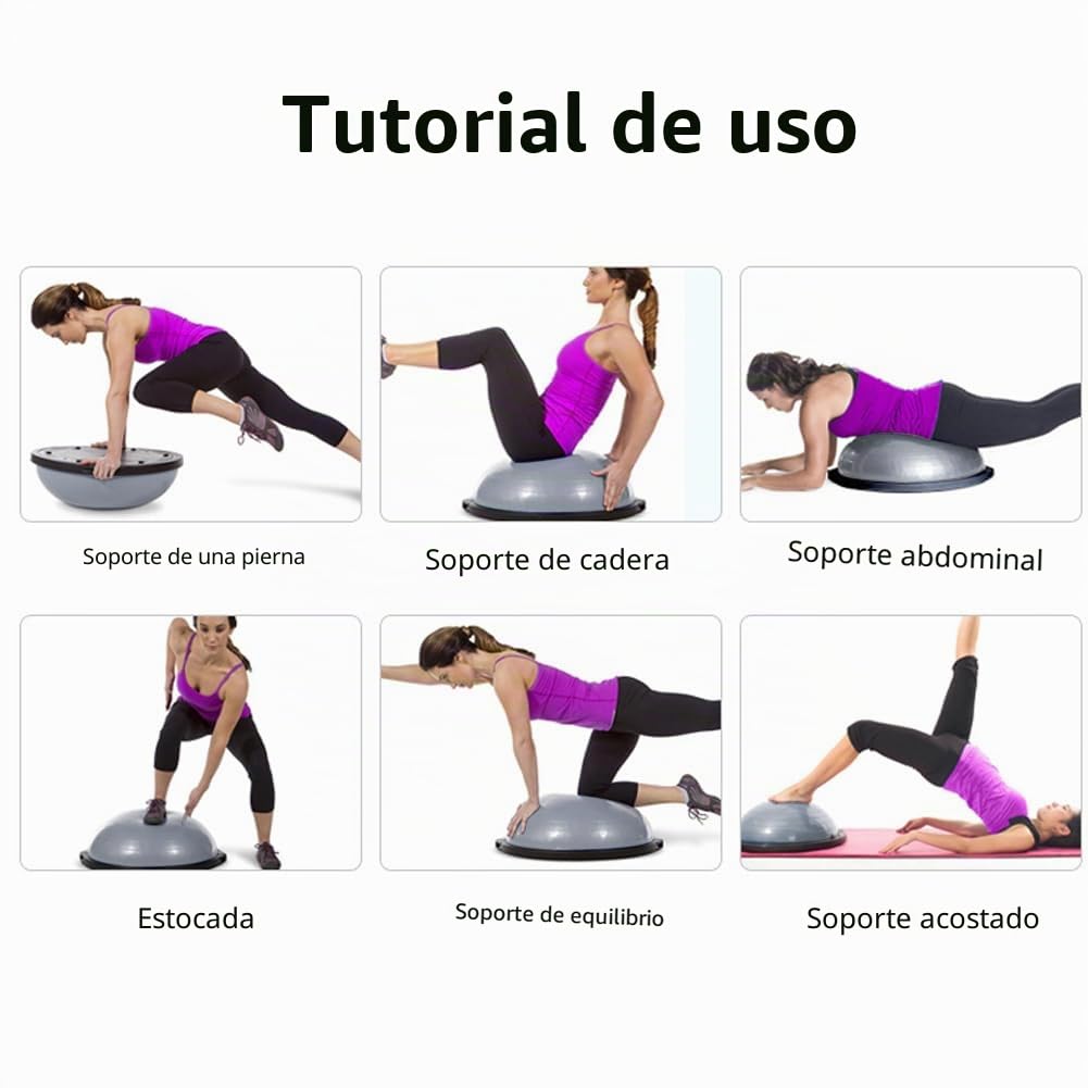 Balance Trainer Fitball Equilibrio Fitness Balón de Entrenamiento de Equilibrio 46cm con Banda Elásticas Stación de Equilibrio para Yoga Pilates Fitness