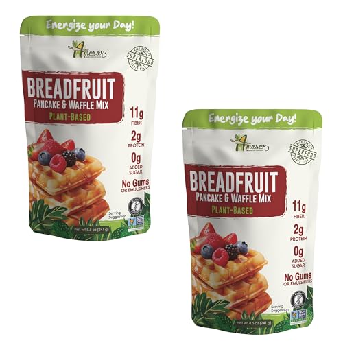 Amasar | Breadfruit Pancake and Waffle Mix |Gluten-Free Non-GMO High-Fiber No Sugar Added | Best for Pancakes Crispy Waffles | Healthy No Preservatives Breakfast Meal | Plant Based (8.50 Ounce (Pack of 2))