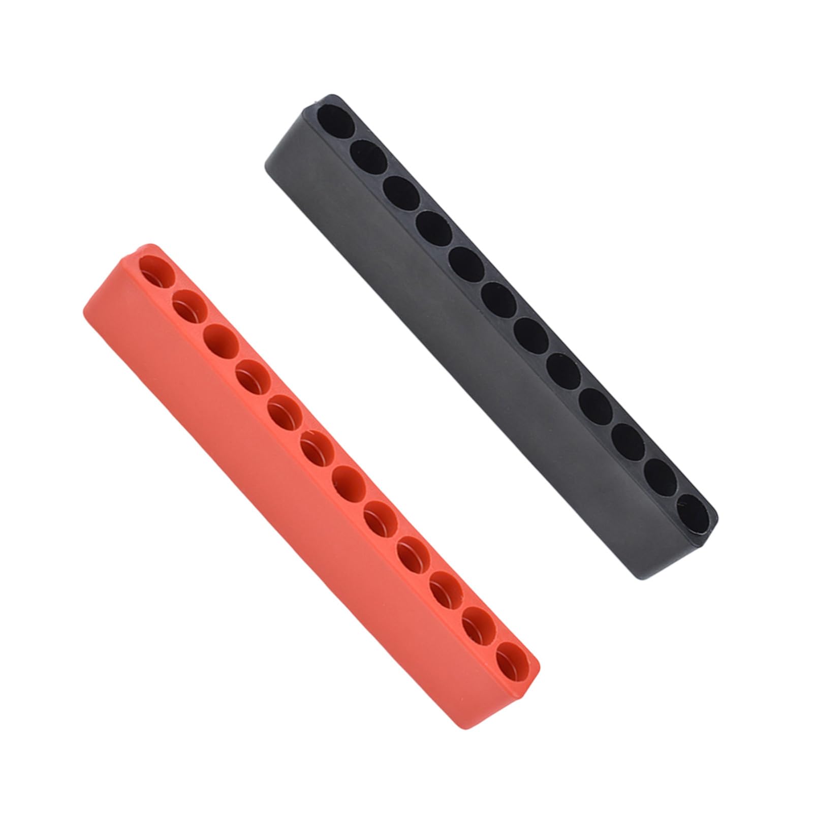 Hsioluted Black Red Lightweight 40G Tool Bit Box Designed To Hold 12 Standard 6.35Mm Hexagonal Shank Bits Electric Screwdriver Bit Organizers Hexagonal Leg Storage Box