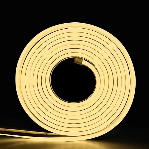 Image of Forus 5 Meter LED Neon Strip Light - Warm White, Flexible Waterproof Rope Lights 16.4 Feet with 12V Adapter, Indoor Outdoor Diwali Decorative Lighting, Home Decoration, Wall Decor, 1 Yr Warranty