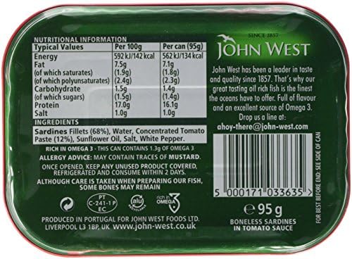 John West Boneless Sardines in Tomato Sauce - 12 Pack 95g - Image 2