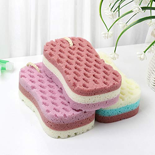 Kecuco 4354972556 3 Pcs Bath Sponge For Women, Men, Kids, Sponge Loofah Body Scrubber Shower Sponge thumb #1