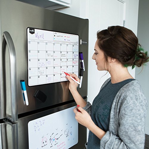 Magnetic Dry Erase Calendar for Fridge: with Stain Resistant Technology - 19x13