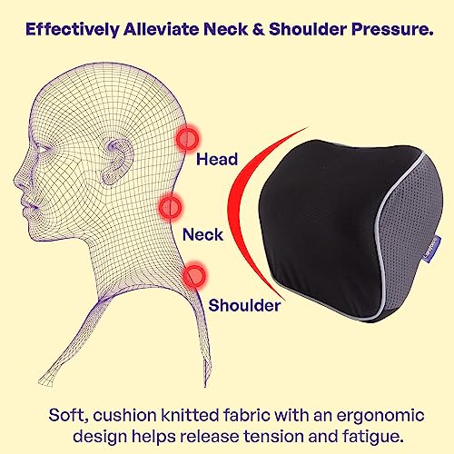 Image of Headrest and back care support - Black Pack of 2