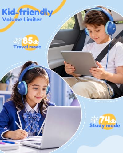 Image of Acer OHW355 Kids Headphones with Cord for School,Over Ear Wired Headphones