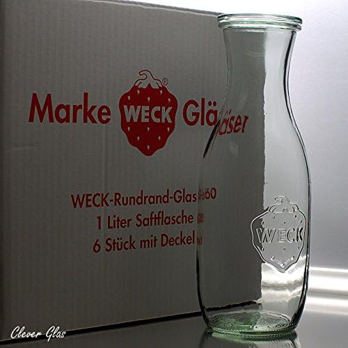 6x Weck Einkochgläser 500 Ml Tulpenform RR100 – Mit Glasdeckel, Spülmaschinengeeignet, Im Originalkarton