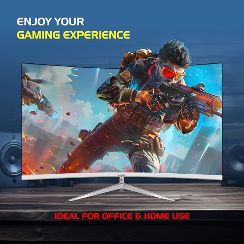 Image of Zebion 24 Inch (60.45cm), FHD Curved Led Monitor Crista Series, IPS Panel, 1920x1080 Pixel with Max Resolution, 75Hz,HDMI, VGA, Wall Mountable, Fast Response Time, 3 Year Warranty