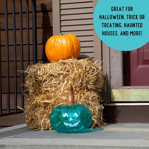 Teal Pumpkin 15" Inflatable Halloween Decoration- Blow Up Indoor/Outdoor Jack O Lantern Decoration for Parties, Trick-or-Treating, Lawn- Support The Teal Pumpkin Project & Spread Allergy Awareness