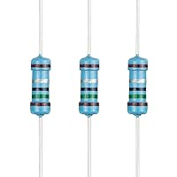 Vista 96 de 100 resistencias de 1 ohm 1/2 W (0.5 vatios) ±1% tolerancia de película metálica, resistencia fija de múltiples valores de resistencia opcional