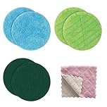 Floating Mop Pads - 6 Pcs Reusable Mop Refill Polishing Pads, Round High Street TV Floating Microfibre Cleaning Mop Pad for Spinning Mops, Wet Dry Floor Cleaning Hardwood Laminate Floor Dirt Removing