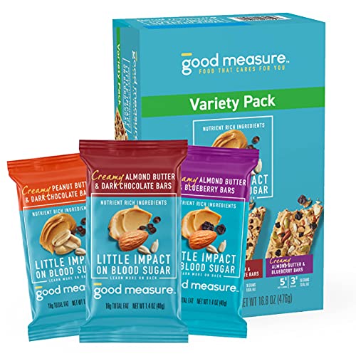 Good Measure Variety Pack Protein Bar Diabetic-Friendly Snack with Protein and Low Sugar with Less Than 3g of Sugar, Low Carb with Less Than 5g of Net Carbs, Vegetarian, Keto-Friendly, Subtly Sweet Snack, 12 Count