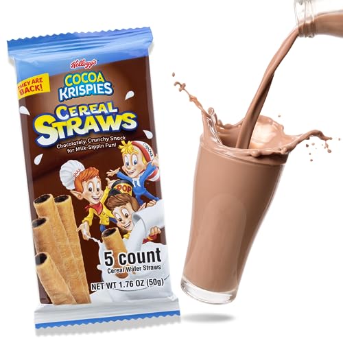 Limited Edition 2025 Kellogg’s Cereal Straws, Cocoa Krispies and Froot Loops Edible Stir Sticks, Nostalgic Treat, 5 Count, (2 Pack) - Thumbnail 4