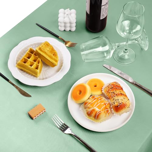 Image of TURSTIN 1 Pack Sage Green Satin Tablecloth 102 x 58'' Overlay Table Cover