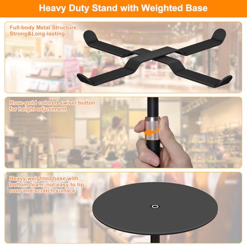 Demao BG-01 Purse Display Stand, 2 Pack Tabletop Handbag Display Stand Stainless Steel, Heavy Duty Adjustable Height Metal Handbag Holder For Home Bedroom Closet Boutique Store Counter Retail thumb #2