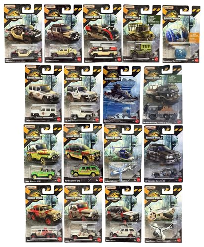 Matchbox Jurassic World Colección de Vehículos a Escala 17 pcs miniatura 1