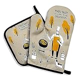 zcyhtqp, This Sxxt is Going to be Delicious, Funny Silicone Non-Slip Oven Mitts and Pot Holders Sets of 2, Cooking Baking BBQ Gifts, Kitchen Gift for Men, Father's Day Kitchen Gifts