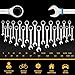 GRENPRO Ratcheting Wrench Set, 23PCS Combination Wrench Sets, Wrench Set Metric and Standard & SAE, 6-18mm & 1/4
