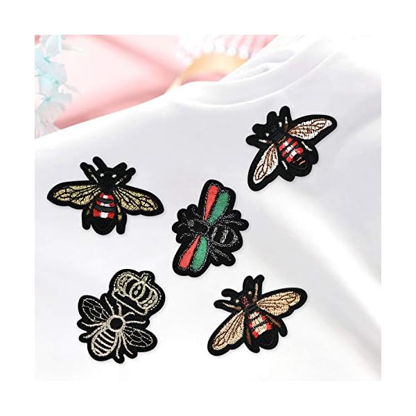 PGMJ 24 Pieces Cute Insect Patches Applique Sew Iron on Embroidered Sewing Iron on Bees Patches Sewing Patch Bags Jackets Jeans Clothes Caps - Image 2