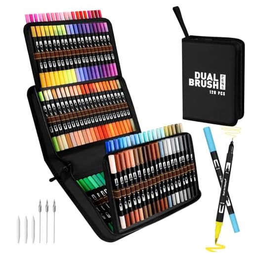 Rotuladores Lettering 120 Colores Punta Pincel Doble Punta Rotuladores, Para Niños Adultos, Kit para Dibujar Mandalas Graffiti Caligrafía