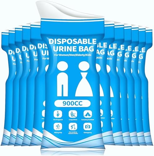 MIRouer Disposable Urine Bag for Travel 12 PCS 900ML, Emergency