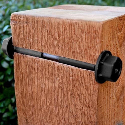 Image of OZCO 2 Pcs OWT Timber Bolts 1 /2 inch x 6-8 inch | Adjustable Structural Wood Bolts for Pergola, Deck, Beam and Outdoor Wood Structures | Powder-Coated Steel Hardware