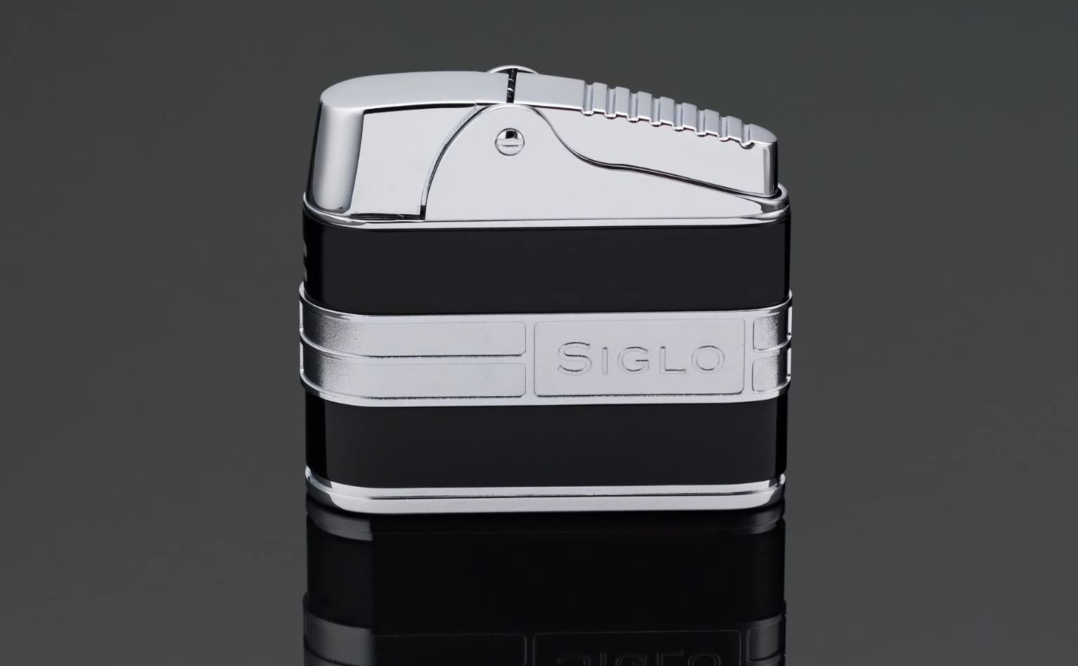 Retro II Table Lighter - Shiny Black