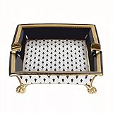 ★ Tamaño: 19,5 * 19,5 * 4cm (7,67 * 7,67 * 1,57 pulgadas), de buen tamaño y peso, robusto cenicero con clase para su hogar tabla superior, adecuado para uso en interiores y al aire libre, llevar eash y limpio.